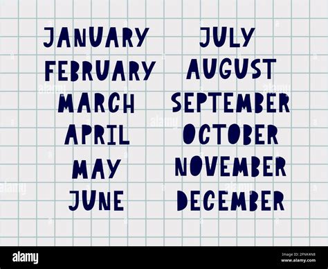 Handwritten Names Of Months December January February March April