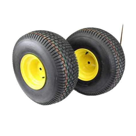 Set Of 2 20x800 8 John Deere Yellow Tires And Wheels 4 Ply For Lawn