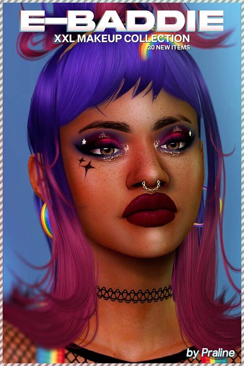 E Baddie Xxl Makeup Collection From Praline Sims Sims 4 Downloads