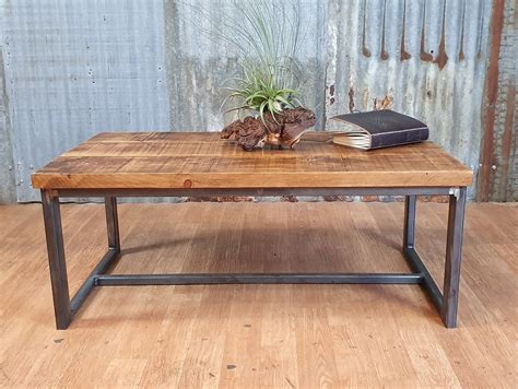 Industrial Reclaimed Style Coffee Table Solid Wood Coffee Table