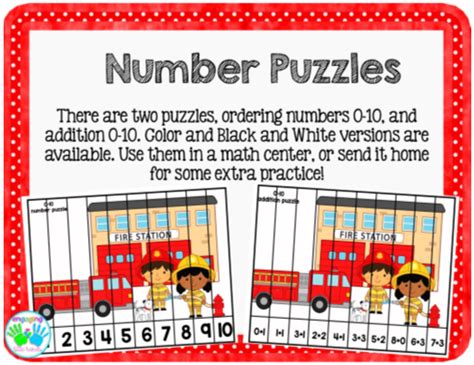 Fire Safety Number Puzzles Within 10