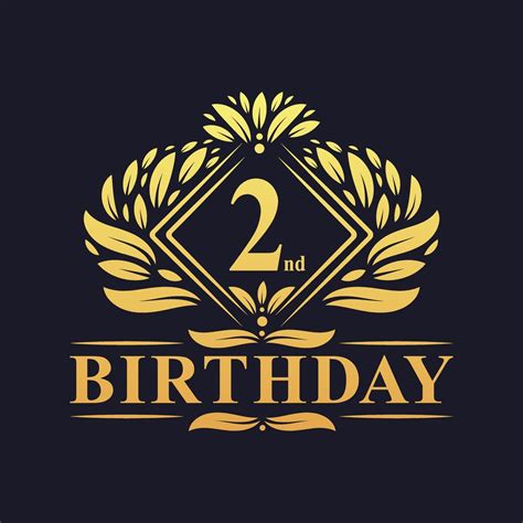2 Years Birthday Logo Luxury Golden 2nd Birthday Celebration 2269890