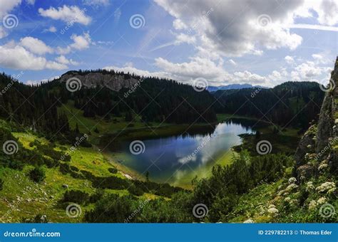 Amazing Blue Mountain Landscape With Reflections From The Nature