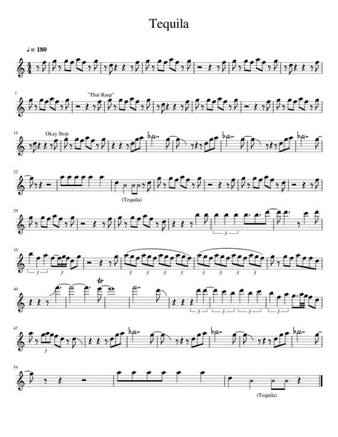 Tequila Tenor Solo Sheet Music For Tenor Saxophone Download Free In
