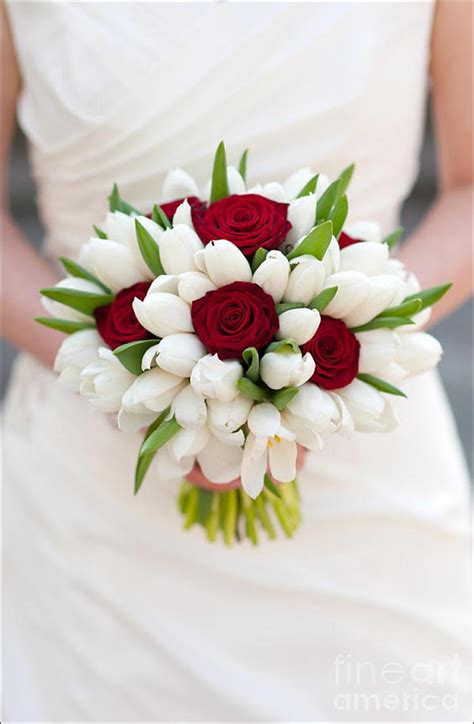 Red rose bouquet with white flowers and ribbon. Red Rose Wedding Bouquets: 20 Ravishing Reds To Choose From