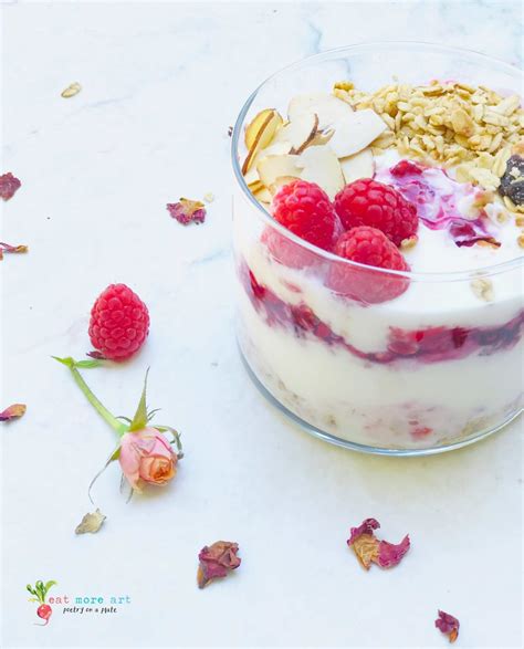 raspberry yogurt granola breakfast parfait eat more art