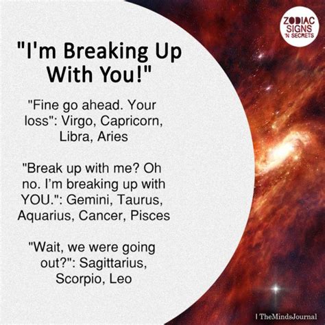 Signs Reaction On Im Breaking Up With You Zodiac Signs Taurus
