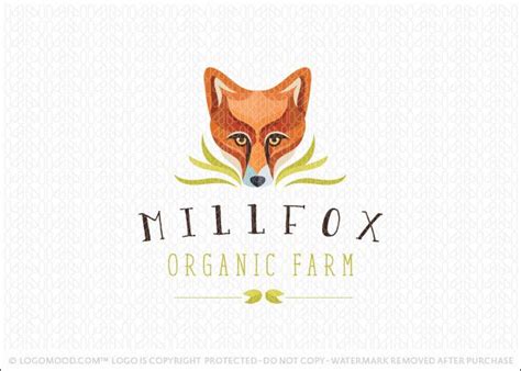 Millfox Farm Buy Premade Readymade Logos For Sale Fox Logo Design