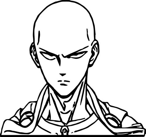 One Punch Man Anime Character Design Saitama Coloring Page