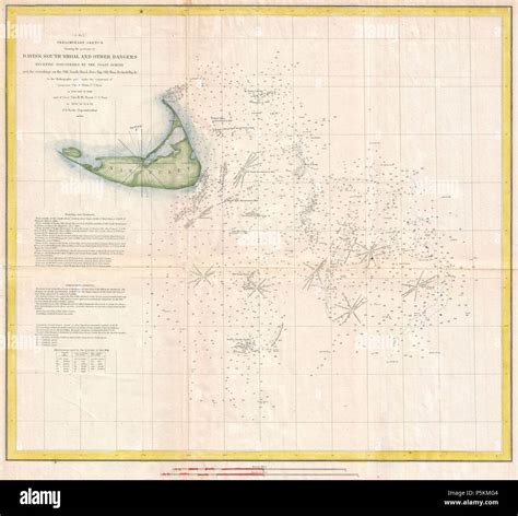 1853 Us Coast Survey Nautical Chart Or Map Of Nantucket