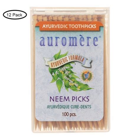 Auromere Ayurvedic Neem Picks 100 Toothpicks Case Of 12 12 Pack