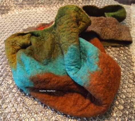 Wool Love Functional Fiber Art Reversible Felted Japanese Knot Bag