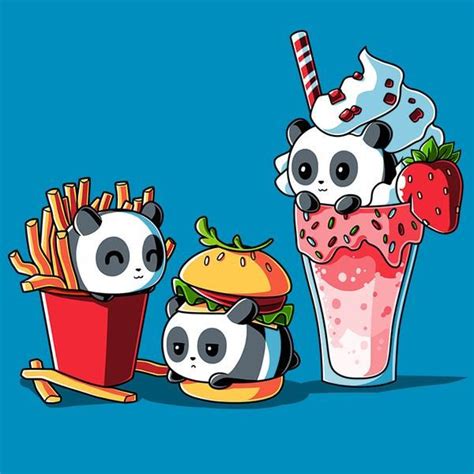 Combo Meal Cute Animal Illustration Cute Panda Wallpaper