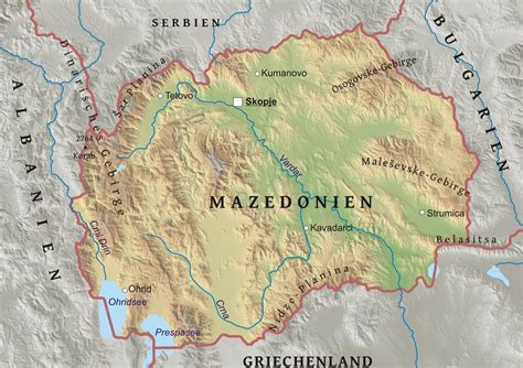 Der staat wurde 1991 als republik mazedonien im folge des zerfalls jugoslawiens aus der südlichste teilrepublik des sozialistischen jugoslawiens gegründet. Karte von Nordmazedonien - Freeworldmaps.net
