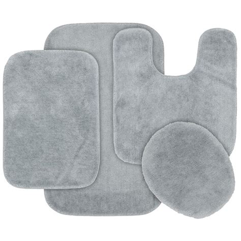 Bath rugs, 32 x 20 chenille non slip bath mats for bathroom, super soft and absorbent shaggy rugs, machine wash and dry, perfect for shower tub bath room (1 piece, charcoal gray… shop for gray bathroom rugs at walmart.com. Garland Rug Traditional Platinum Gray 4-Piece Washable Bathroom Rug Set-BA010W4P15I7 - The Home ...