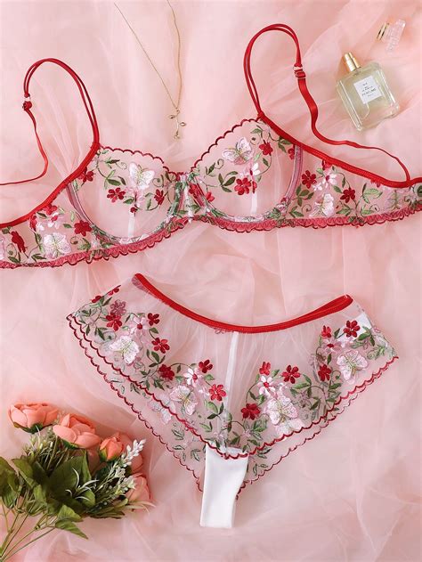 Multicolor Sexy Collar Floral Sexy Sets Embellished Slight Stretch