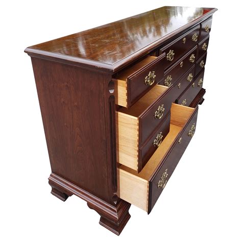 Pennsylvania House Chippendale Cherry Dresser with Mirror For Sale at