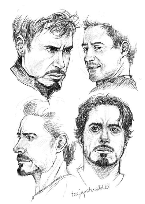 My video drawing lessons are 100% free. Tony Stark - RDJ -sketches by *hakkyouhime on deviantART ...