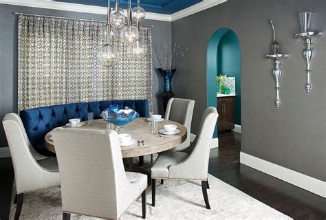 Blue And Grey Dining Room