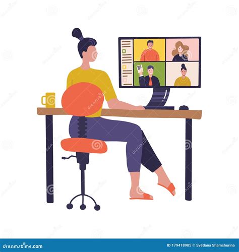 Trabajadora Femenina Que Utiliza Una Computadora Para Una