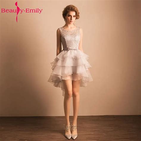 Beauty Emily Grey Mini Cocktail Dresses 2018 Sexy O Neck New Design Formal Prom Gowns Short Mini