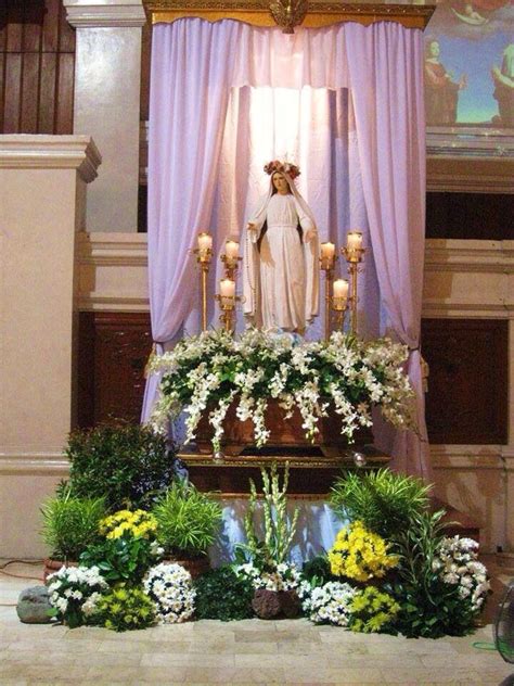 Church wedding decoration ideas altar so flower decorations that might look large at home might not at the church. Rosa Mystica | Church flower arrangements, Church decor ...