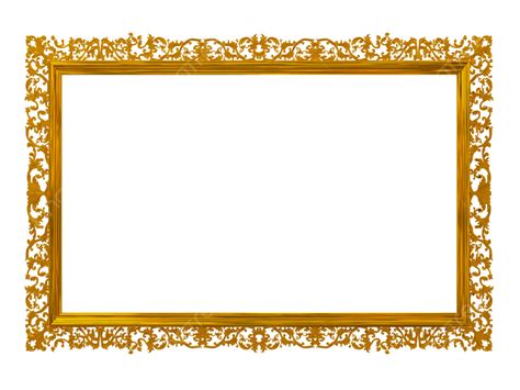 Gold Photo Frame White Transparent Decorative Border Gold Photo Frame