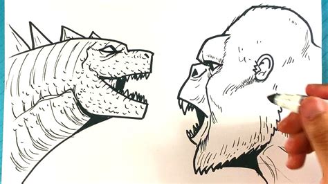 Amazing How To Draw Godzilla Vs King Kong Standoff Easy Drawings