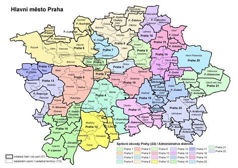 Administrative Districts Of Prague [3506x2481] Mapporn