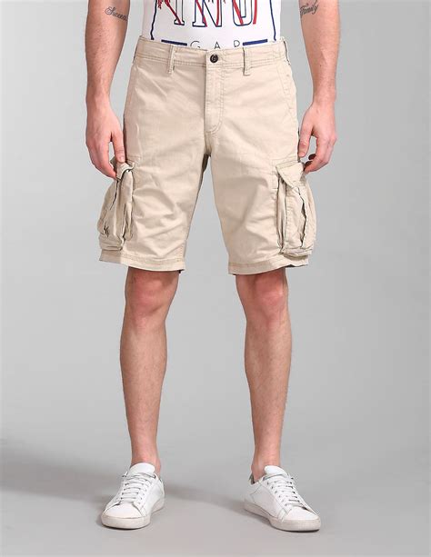 Buy Gap Men Beige 11 Twill Cargo Shorts With Gapflex