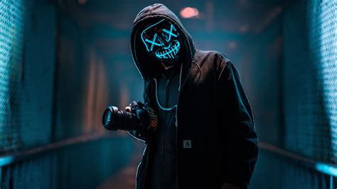 7680x4320 Mask Guy With Dslr 8k Hd 4k Wallpapers Images Backgrounds