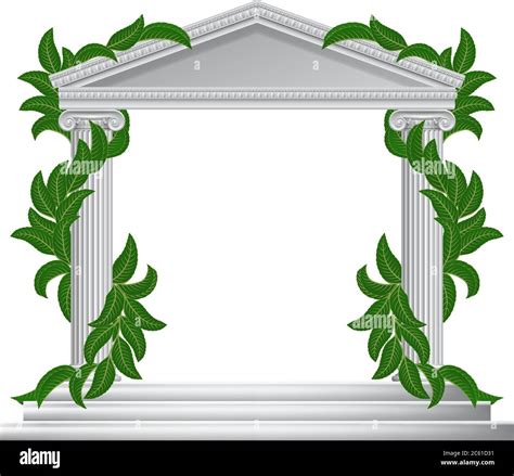 Column Pillar Greek Or Roman Temple Border Frame Stock Vector Image