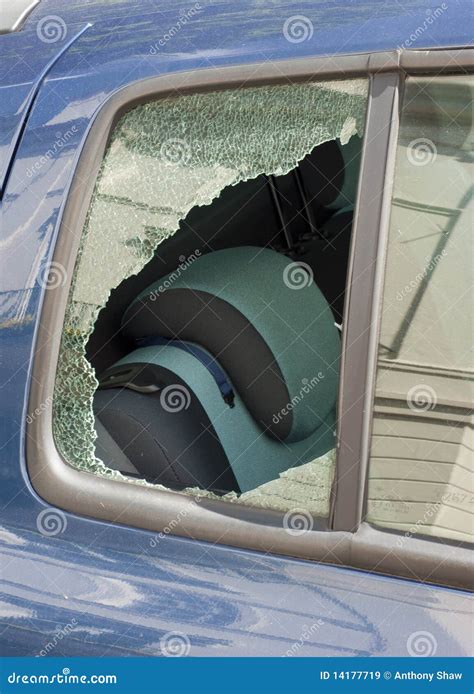 Car Window Smashed Stock Image Image Of Fear Glass 14177719