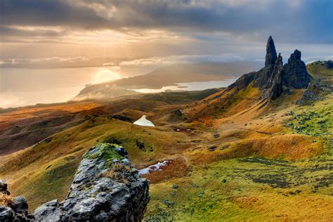 Magnificient Landscape View At The Isle Of The Skye Image Free Stock