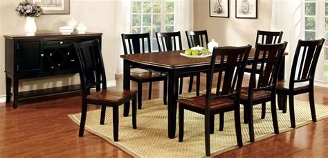 Dover Black And Cherry Rectangular Extendable Leg Dining Room Set From Furniture Of America