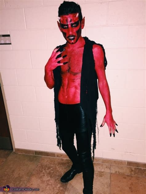 Men S Devil Costumes Halloween Hooded Evil Horror Demon Costume Fire
