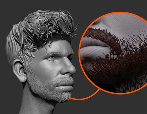 Sculpted Hair And Beard Details Zbrush Guides Zbrush Hair