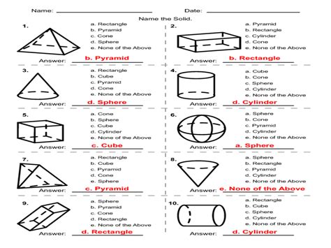 This icon means that the activity is exploratory. Geometric Solids Multiple Choice Worksheet for 4th - 5th ...
