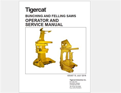 Tigercat Saw Head Operator Service Manuals Pdf
