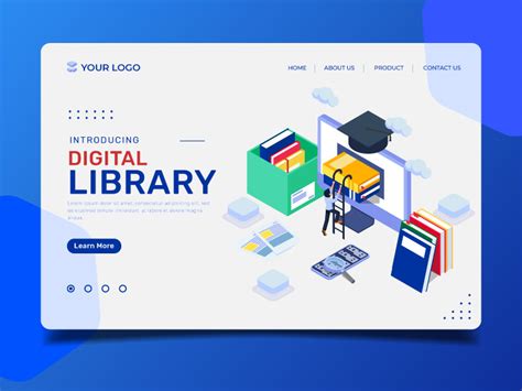 Digital Library Landing Page Illustration Template Uplabs