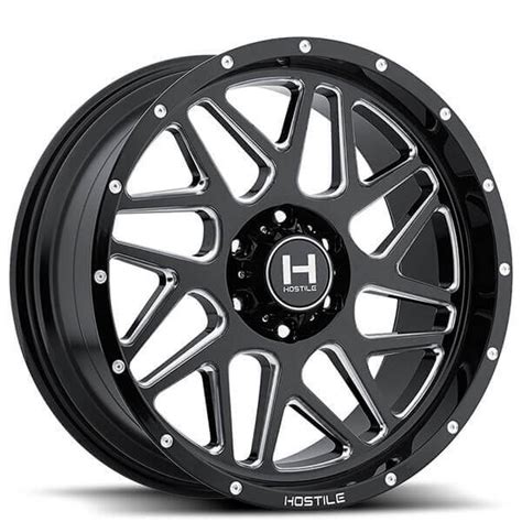 22 Hostile Wheels H108 Sprocket Gloss Black With Milled Accents Off