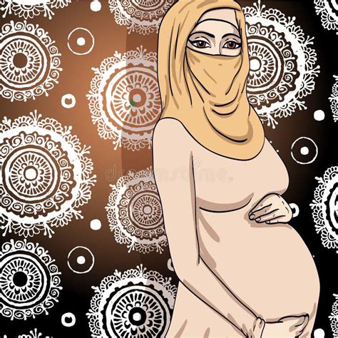 Muslim Arabic Woman Pregnancy Illustration Stock Illustration Illustration Of Life Design