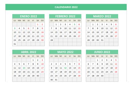 Descarga El Calendario 2022 En Excel Listo Para Imprimir Excel Total