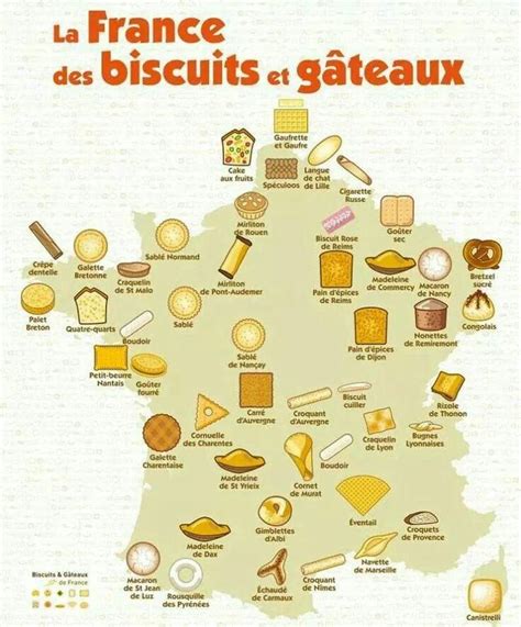 Gastronomie Carte De France Biscuits Français Léducation Française