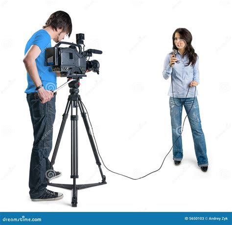 Tv Reporter Presenting The News In Studio Stock Image Image Of Camera