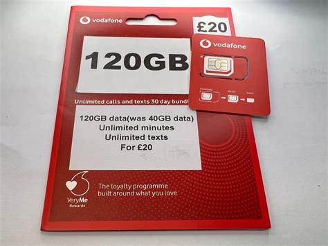 Official 120gb Vodafone Sim Card New And Sealed Pay As You Go Payg