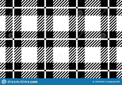 Black And White Tartan Plaid Patternvector Illustration Stock