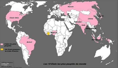 Apprendre la géographie avec des jeux amusants. Les 10 Etats les plus peuplés du monde - Je passe mon brevet