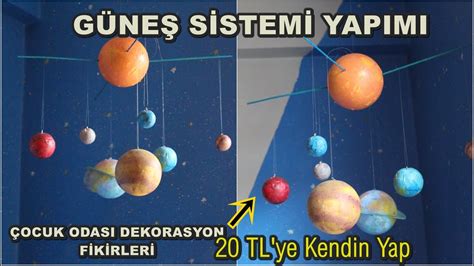 G Ne S Stem Yapimi D Solar System Ocuk Odasi Dekorasyon F K Rler