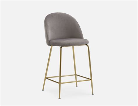 We found no results matching your search. Light Grey Velvet Bar Stool 66Cm | Structube Polly ...